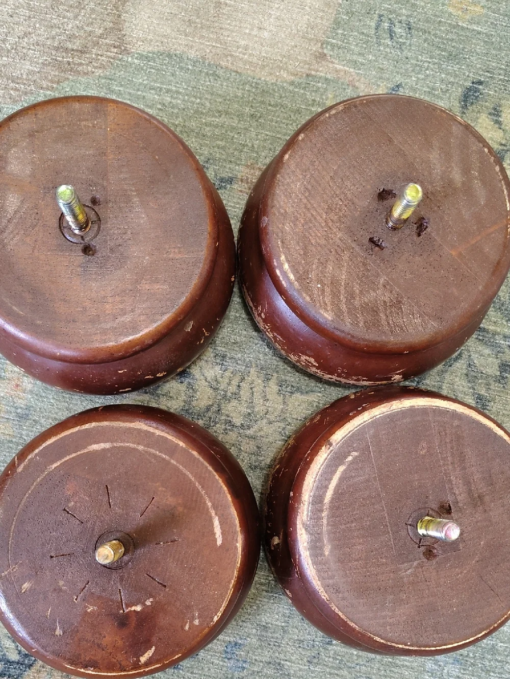 Wooden Furniture Legs - Brown Replacement Set of 4